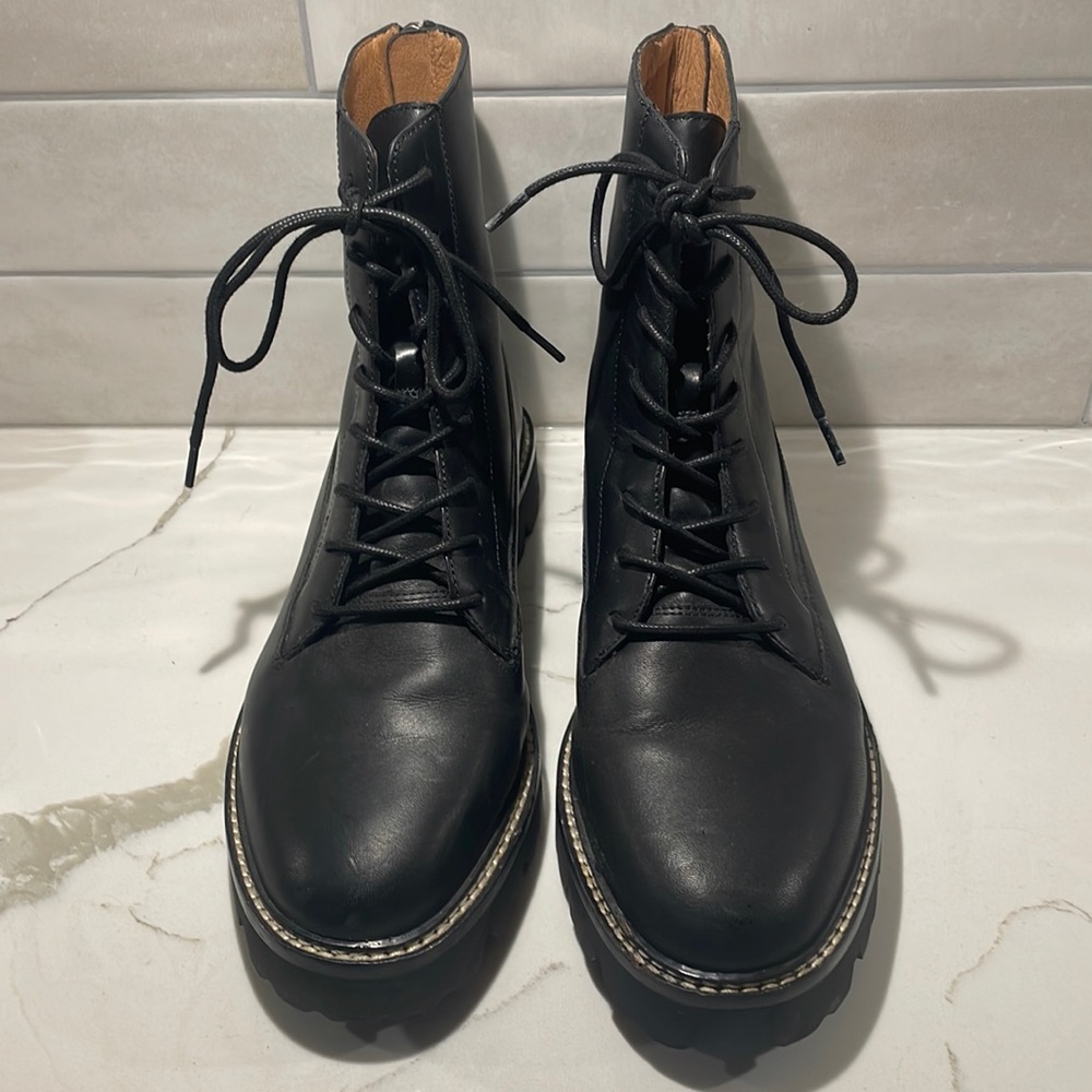 MADEWELL The Citywalk Lugsole Lace-Up Boot Leather Black Size 9 NB948